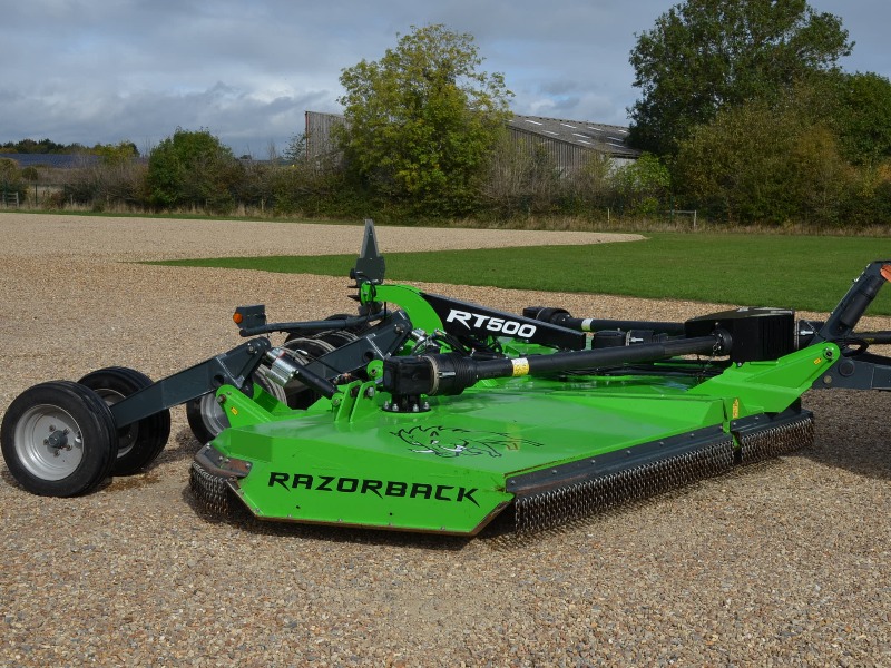 Razorback RT500 batwing mower at work in grassland